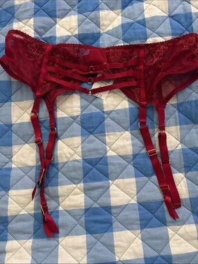 torrid Red Lace Strappy Garter Belt